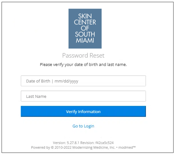 password reset